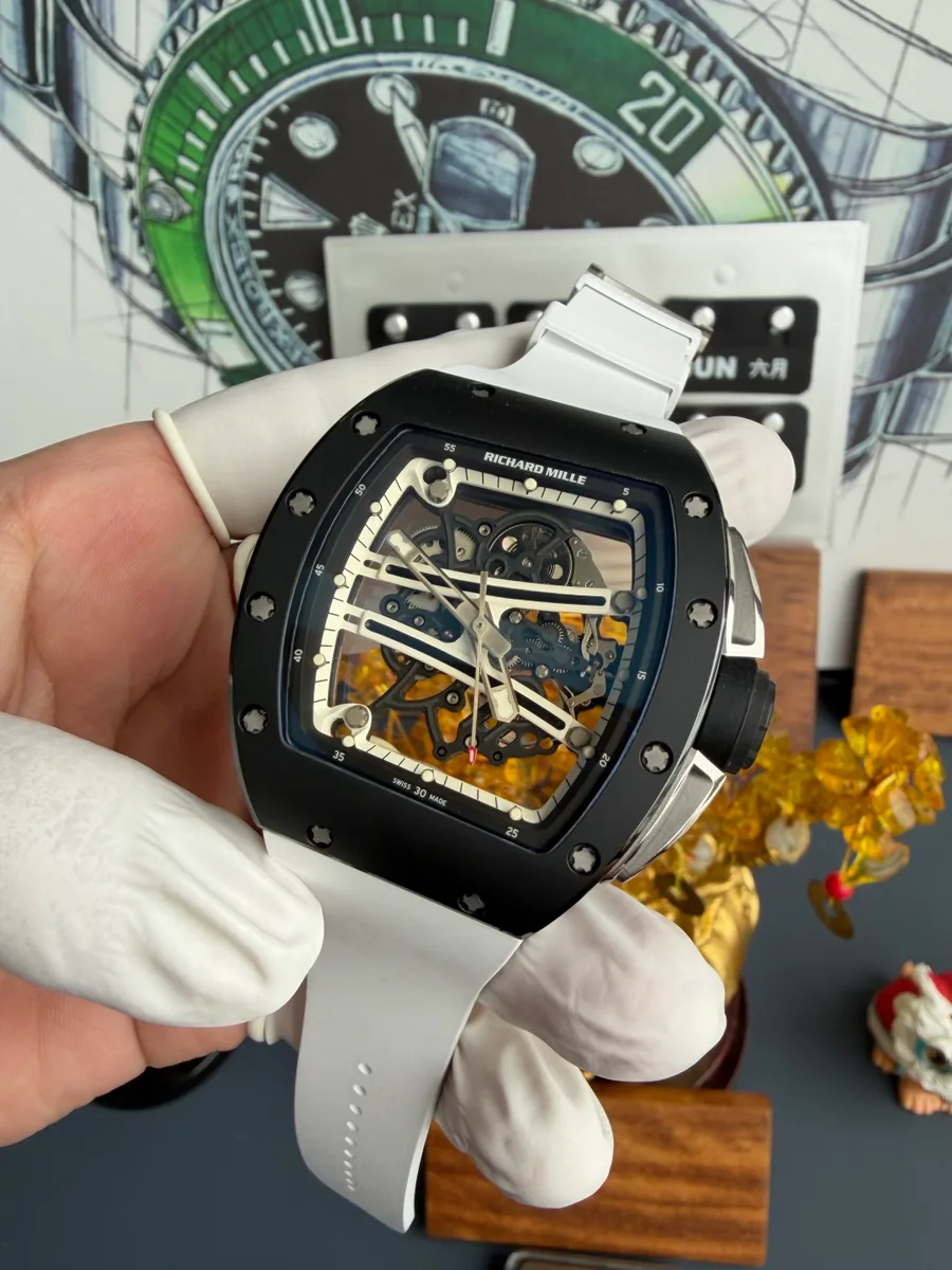Richard Mille RM61-01 Yohan Blake Monochrome Limited Edition Vaucher Movement A9F 42.7mm x 50.23mm Super Clone Watch - Angle 2 - Jack Watches USA