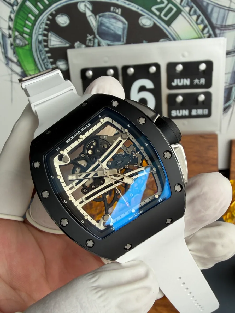 Richard Mille RM61-01 Yohan Blake Monochrome Limited Edition Vaucher Movement A9F 42.7mm x 50.23mm Super Clone Watch - Angle 3 - Jack Watches USA