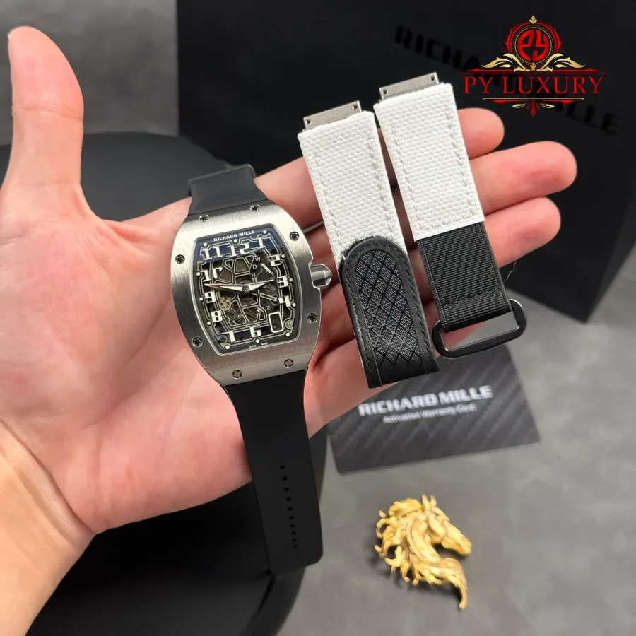 Richard Mille RM67-01 Titanium Extra-Flat Rubber Band VAF 38.7mm x 47.5mm Super Clone Watch - Angle 2 - Jack Watches USA