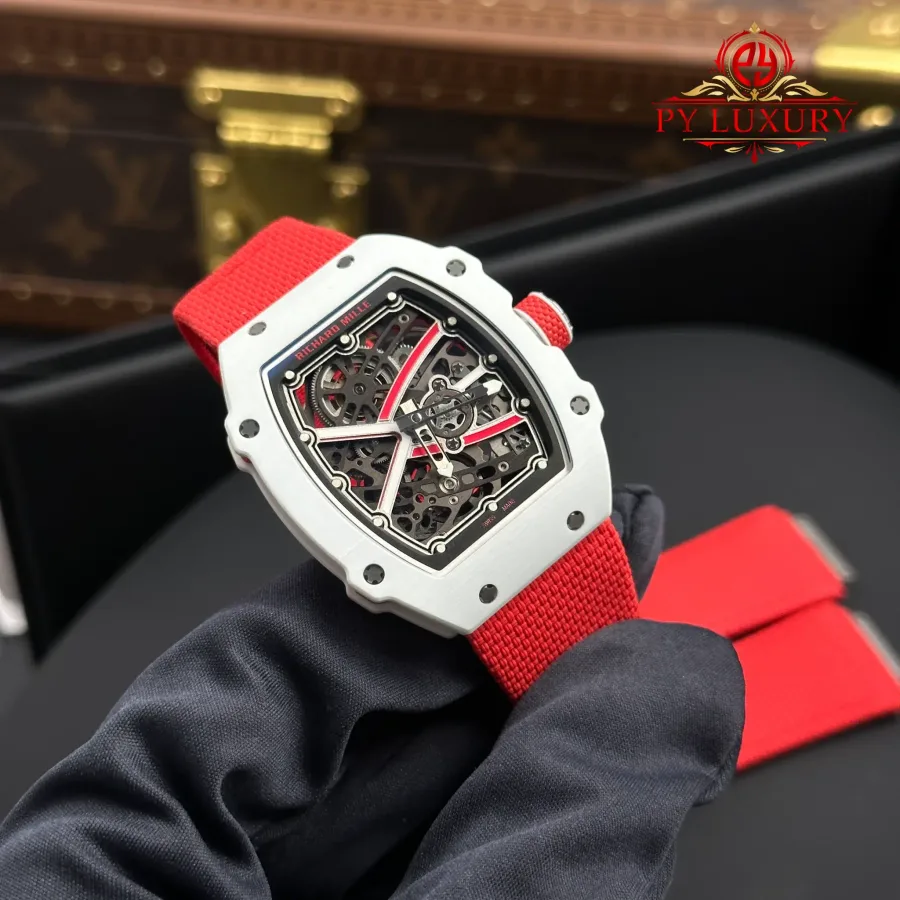 Richard Mille RM67-02 Charles Leclerc Monaco Red White Quartz TPT 38.7 x 47.52mm
