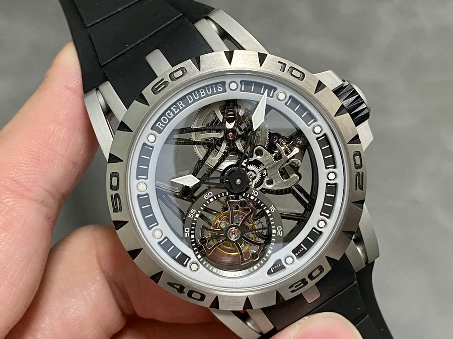Roger Dubuis Excalibur Spider Tourbillon Volant Squelette RDDBEX0479 45mm Super Clone Watch - Angle 2 - Jack Watches USA