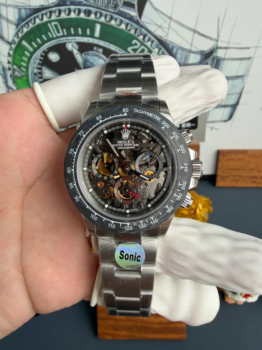 Rolex Daytona Artisans de Genève 116520 La Montoya Skeleton Dial Carbon Bezel 40mm