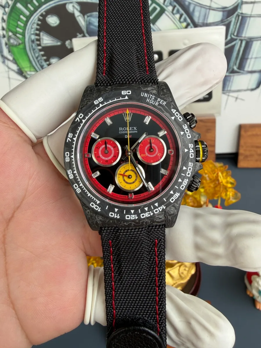 Rolex Daytona DiW F1 Racing Inspired Diamond Index Dial Black Carbon Fiber N6F 40mm