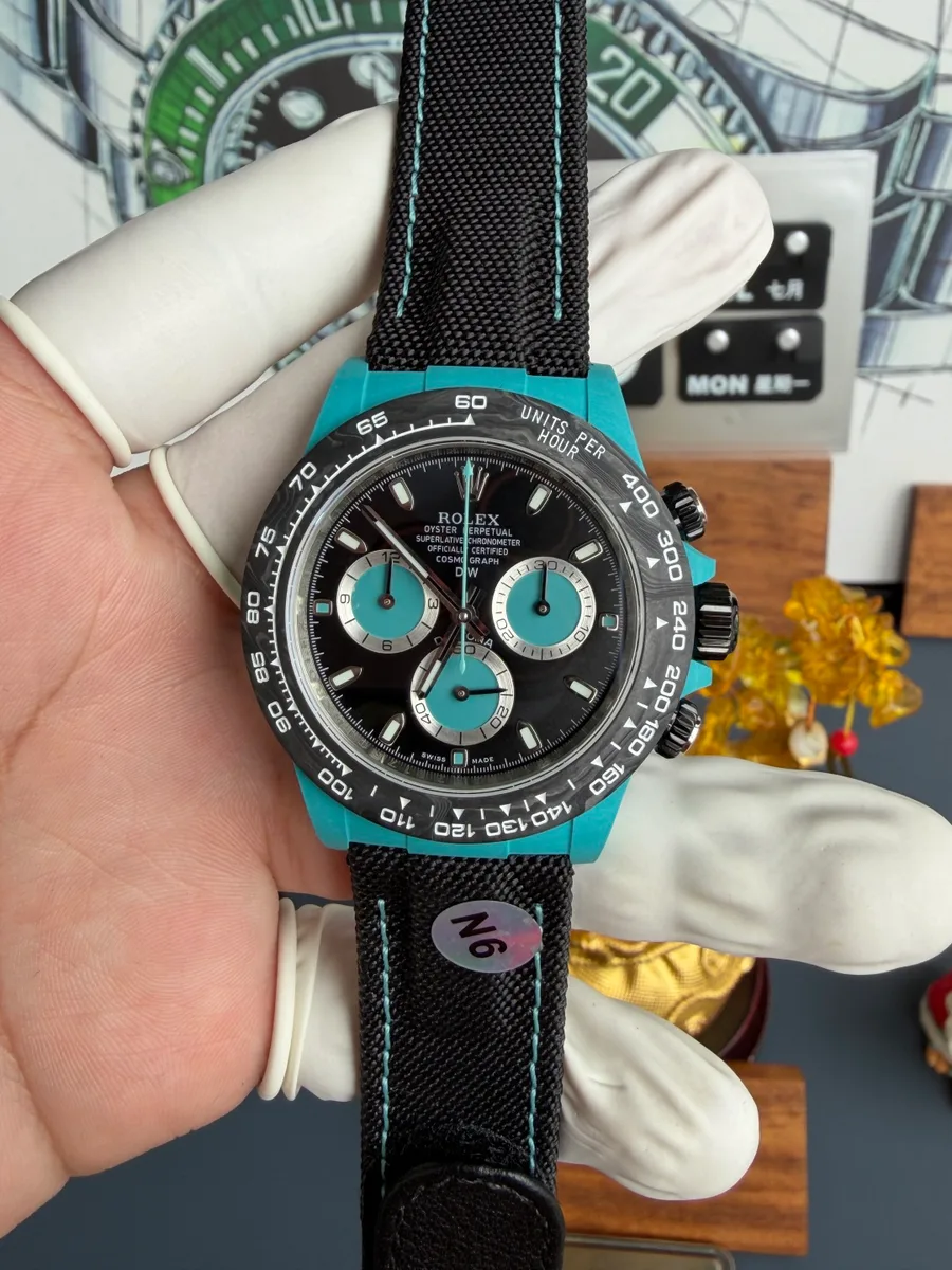 Rolex Daytona DiW Tiffany Blue Celeste CarboQuartz Textile Strap N6F 40mm