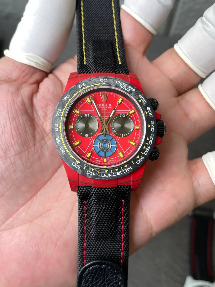 Rolex DiW Daytona IRON MAN CarboQuartz Red Dial Sonic Factory 40mm