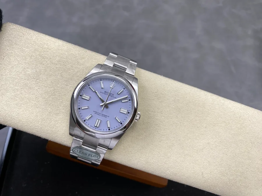 Rolex Oyster Perpetual 134300-0012 Lavender Dial Oyster Bracelet 41mm Super Clone Watch - Angle 2 - Jack Watches USA