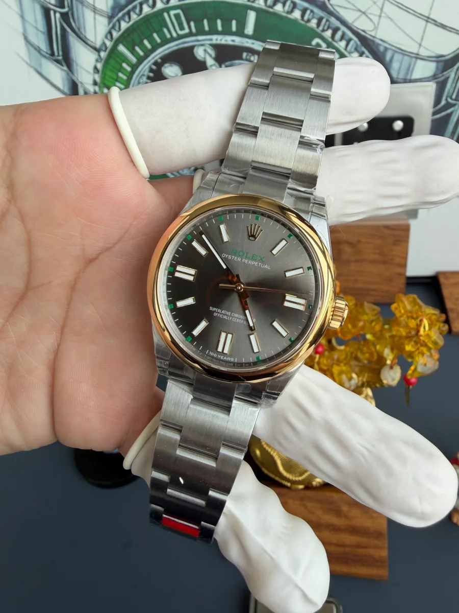 Rolex Oyster Perpetual 134303 Steel & Yellow Gold Slate Dial 41mm Super Clone Watch - Angle 2 - Jack Watches USA