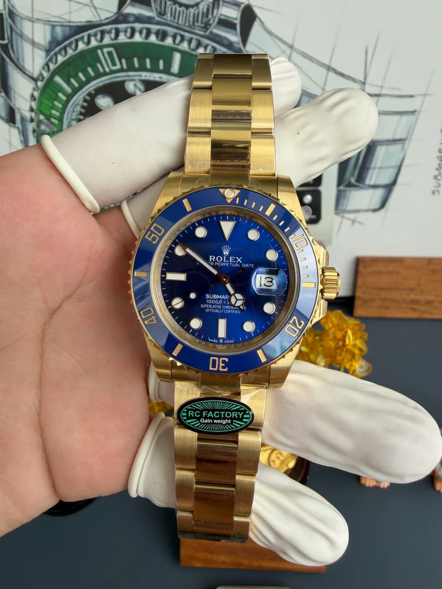 Rolex Submariner Date 126618LB Yellow Gold Blue Dial Gained Weight 229g RCF 41mm