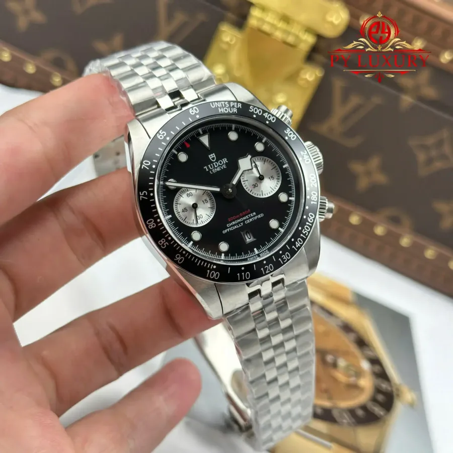 Tudor Black Bay Chrono 79360N-0001 Black Dial M+ Factory 41mm Super Clone Watch - Angle 2 - Jack Watches USA