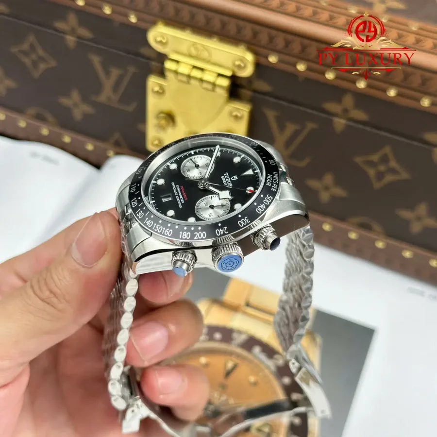 Tudor Black Bay Chrono 79360N-0001 Black Dial M+ Factory 41mm Super Clone Watch - Angle 3 - Jack Watches USA