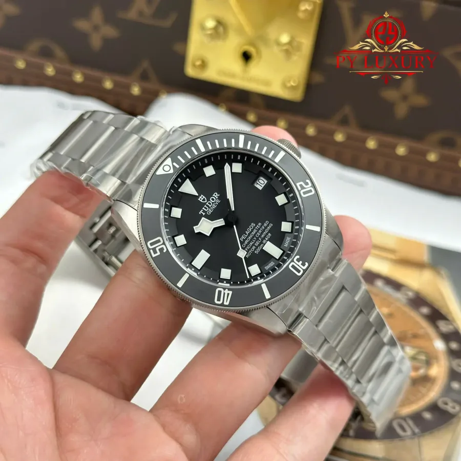 Tudor Pelagos M25600TN-0001 Titanium Black Dial Ceramic Bezel 42mm Super Clone Watch - Angle 2 - Jack Watches USA