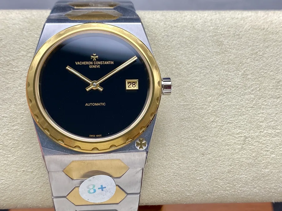 Vacheron Constantin Historiques 222 Jumbo Black Dial Two Tone Yellow Gold Gain Weight 8+ Factory 37mm