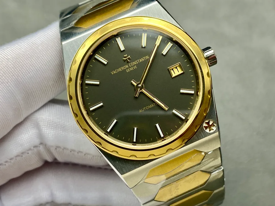 Vacheron Constantin Historiques 222 Jumbo Two Tone Yellow Gold Grey Dial Best Copy Gain Weight 8+ Factory 37mm Super Clone Watch - Angle 2 - Jack Watches USA