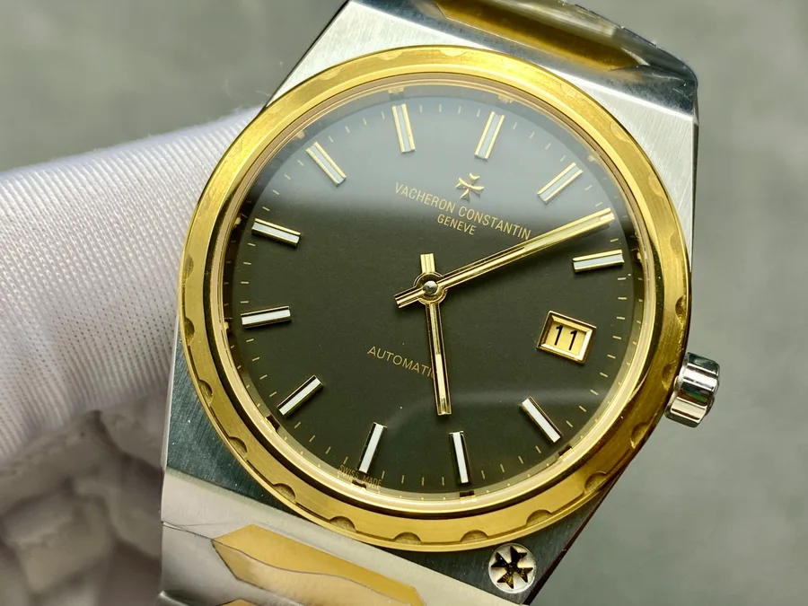 Vacheron Constantin Historiques 222 Jumbo Two Tone Yellow Gold Grey Dial Best Copy Gain Weight 8+ Factory 37mm Super Clone Watch - Angle 3 - Jack Watches USA