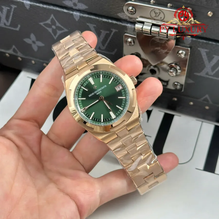 Vacheron Constantin Overseas 4500V Rose Gold Green Dial 41mm Super Clone Watch - Angle 2 - Jack Watches USA