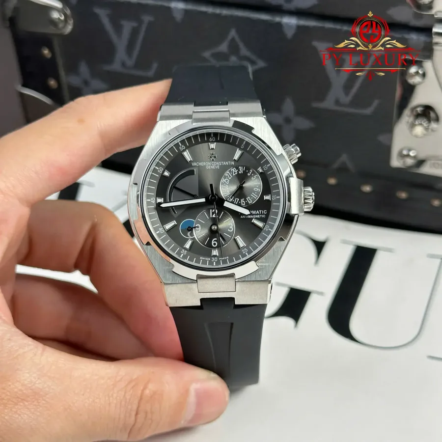 Vacheron Constantin Overseas Dual Time 47450/000W-9511 Grey Dial Rubber Strap 42mm