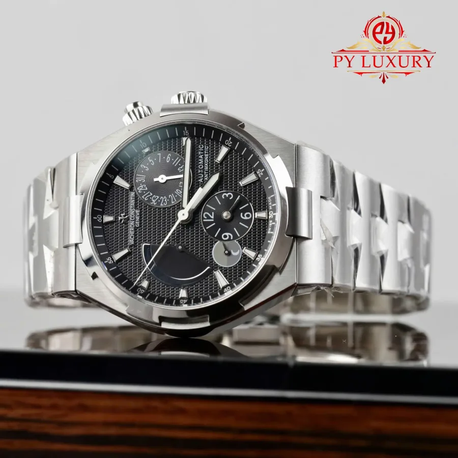 Vacheron Constantin Overseas Dual Time 47450/B01A-9227 Black Dial 42mm Super Clone Watch - Angle 3 - Jack Watches USA