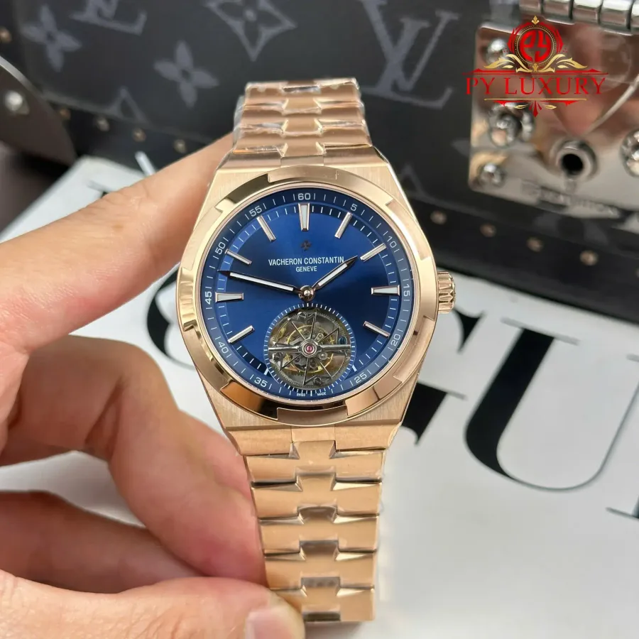 Vacheron Constantin Overseas Tourbillon 6000V Rose Gold Blue Dial BBR 42.5mm