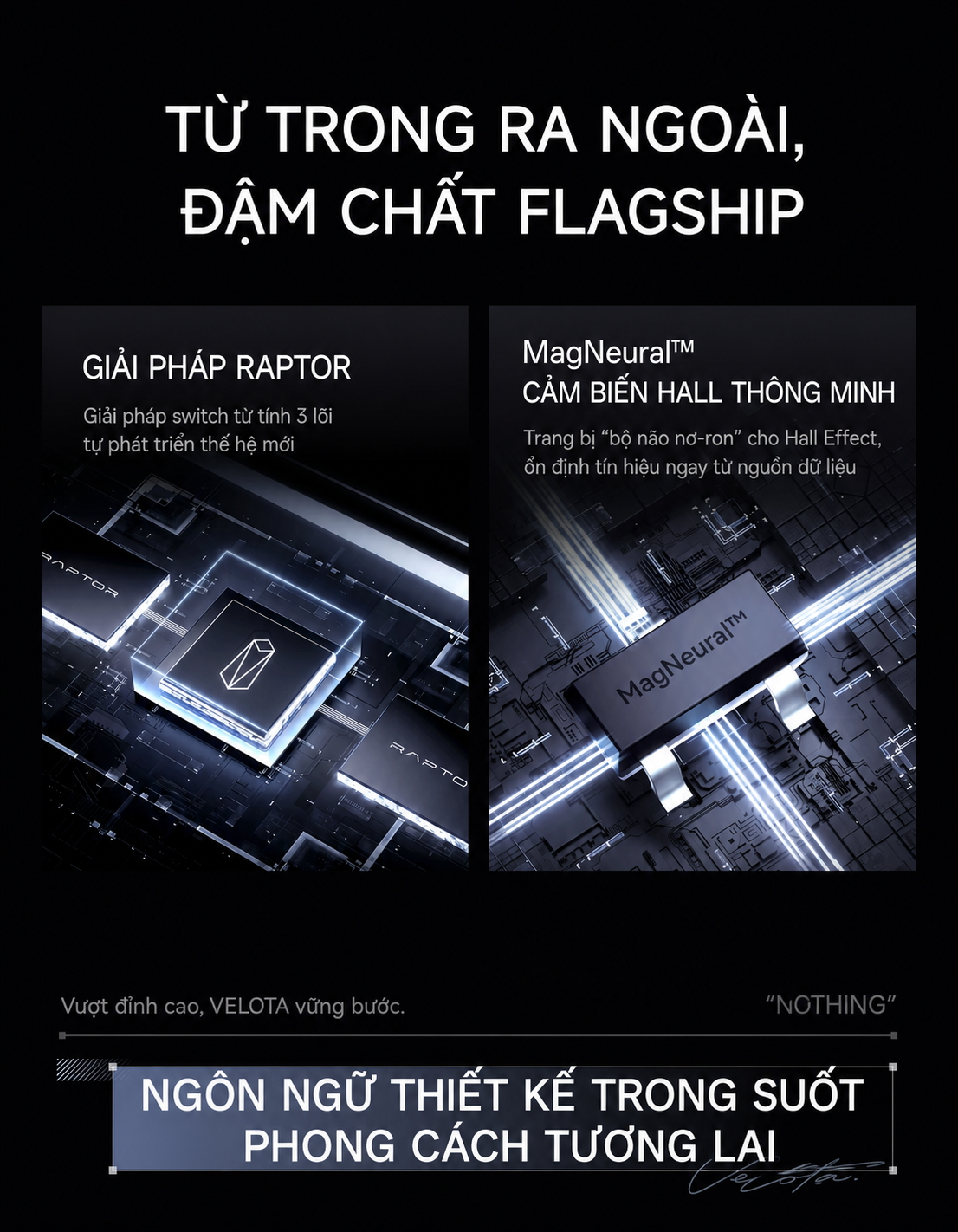 Công nghệ Raptor và MagNeural trên VELOTA NOTHING 68