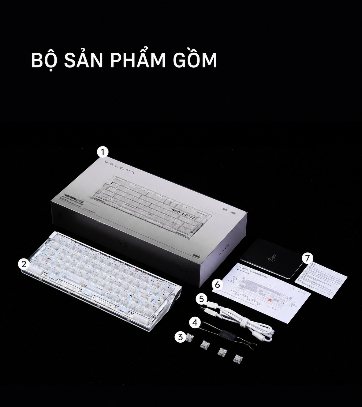 Hình minh hoạ bộ sản phẩm VELOTA NOTHING 68