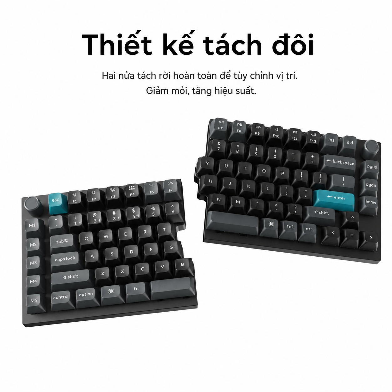 Thiết kế bàn phím tách đôi Keychron Q11 Ultra 8K