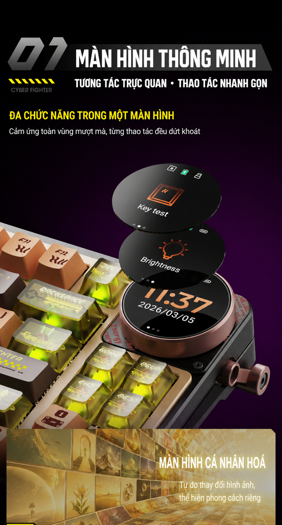 Màn hình thông minh trên Keychron Z1 Max