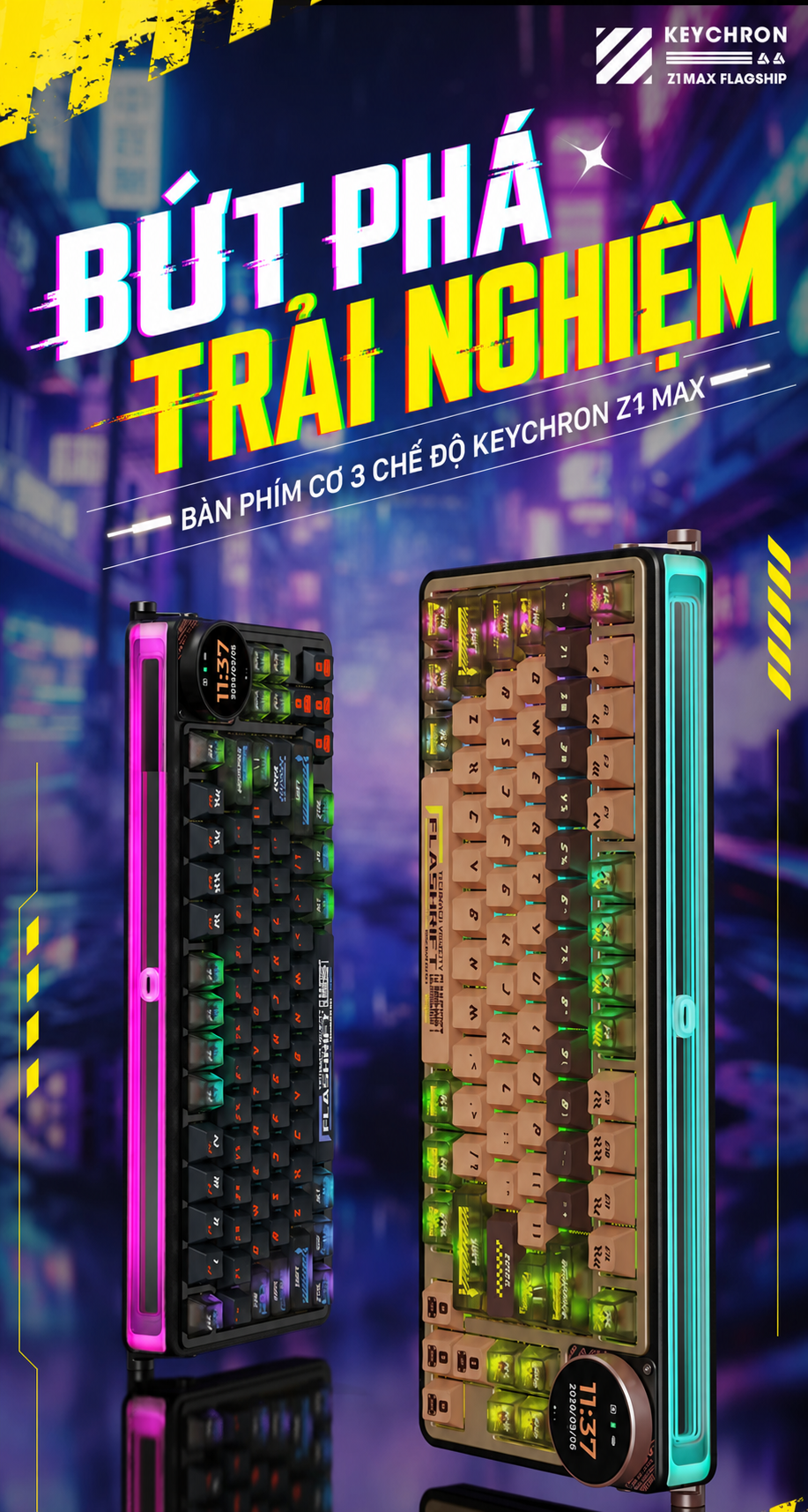 Keychron Z1 Max - bàn phím cơ ba chế độ