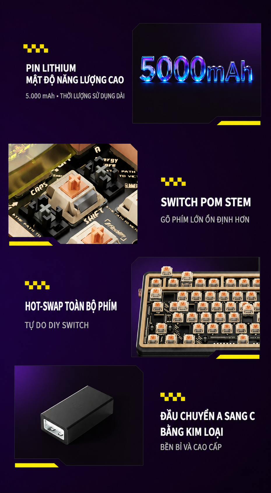 Pin và hot-swap trên Keychron Z1 Max