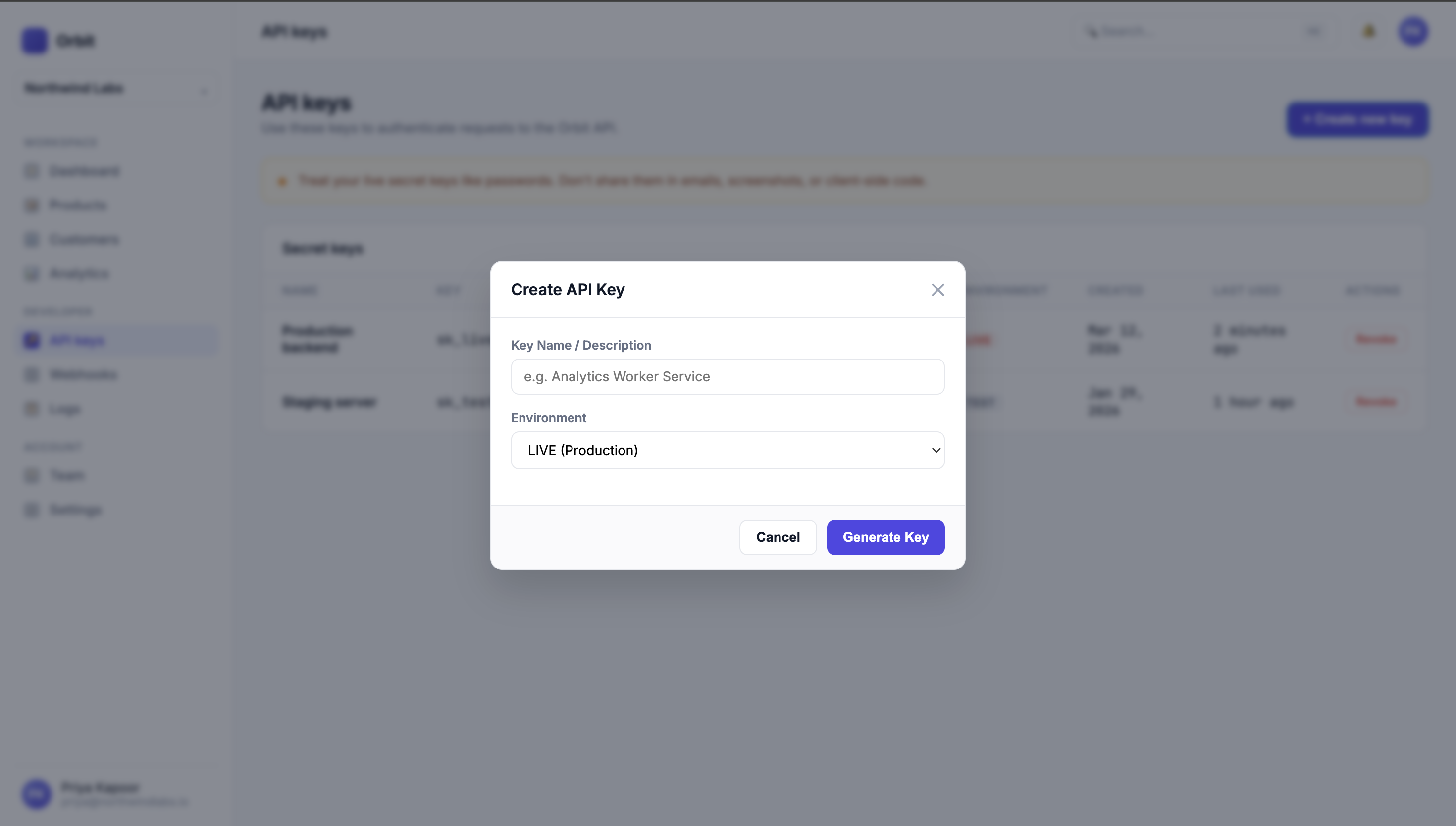 Live Application Secrets Modal - Target for Canvas Redaction