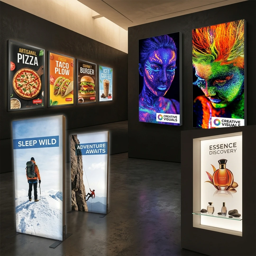 Custom Backlit LED Light Box Displays & Illuminated Poster Frames | Premium Retail & Restaurant Signage