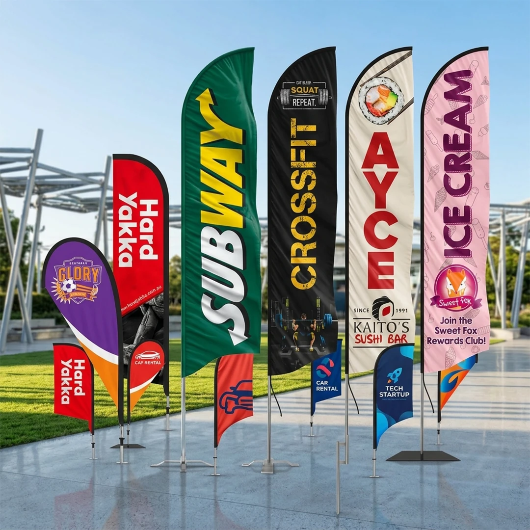 Custom Feather Flags & Teardrop Banners | Outdoor Promotional Flag Printing