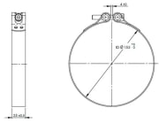 Avgasklamma Alu Ø 153-158mm