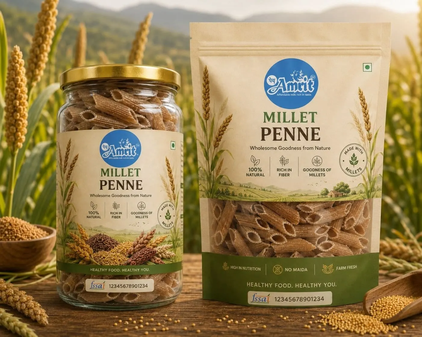 Amrit Organic Millet Penne - KaashtKart
