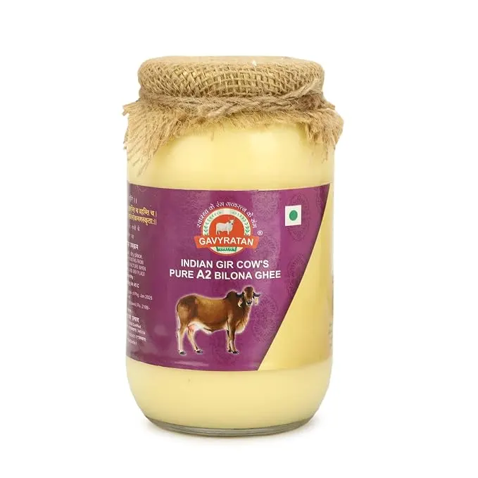 Gavyratan Pure Indian A2 Gir Cow Desi Bilona Ghee | Natural Flavour | Traditional Vedic Process 1 litre - KaashtKart