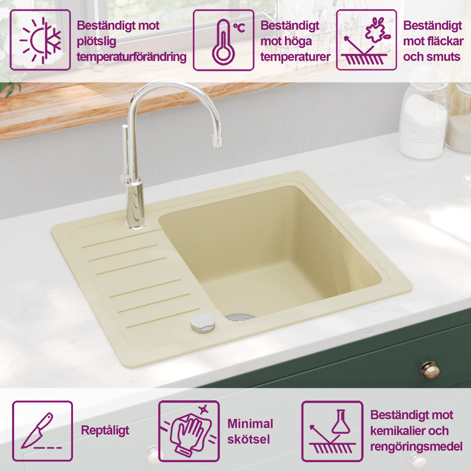 Diskho granit enkel beige