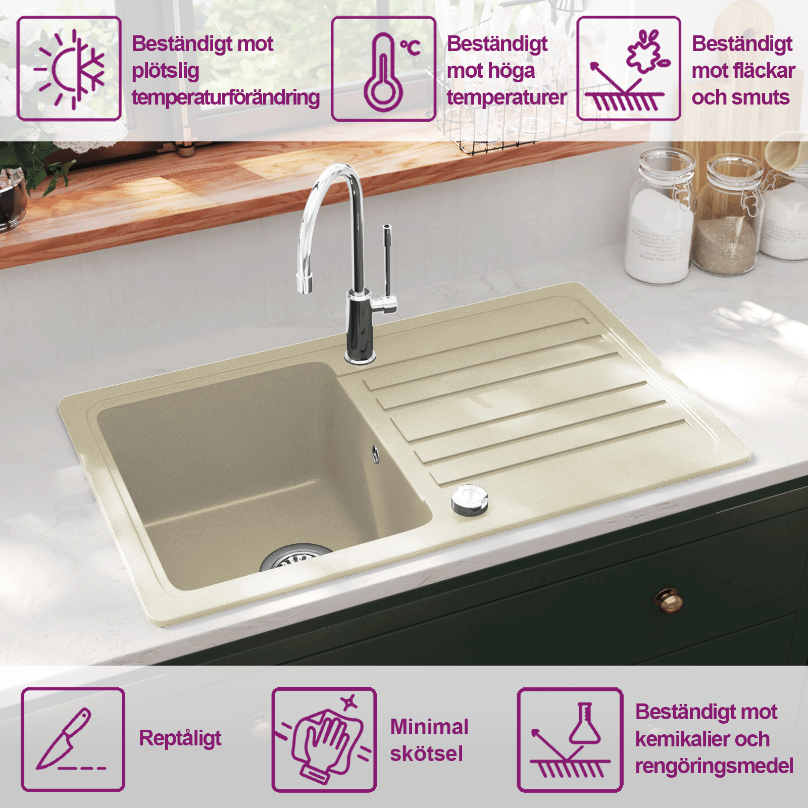 Diskho granit enkel beige