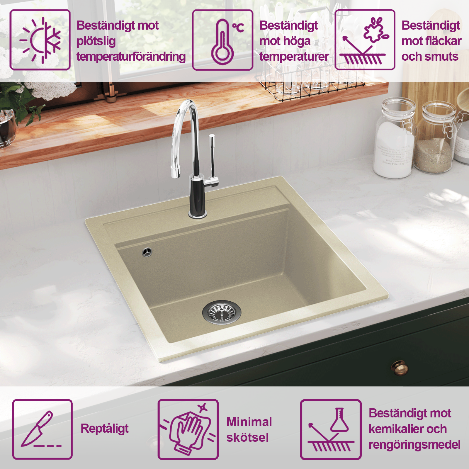 Diskho granit enkel beige