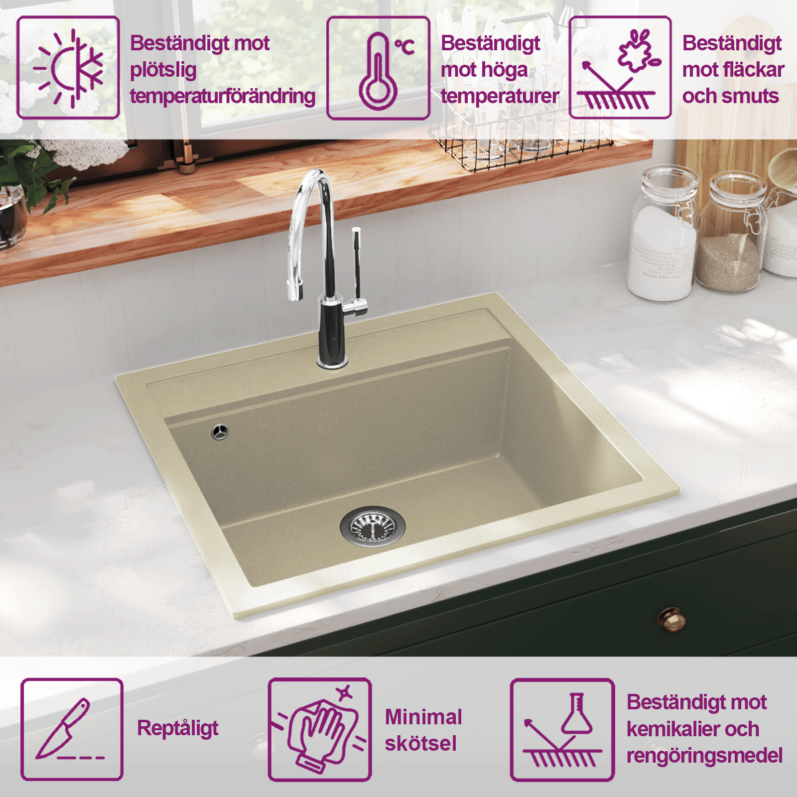 Diskho granit enkel beige