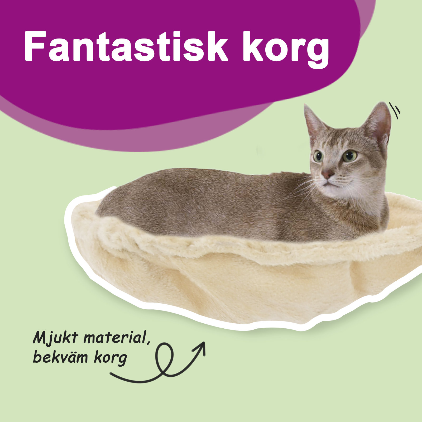 Klösträd med sisalpelare gräddvit 70 cm