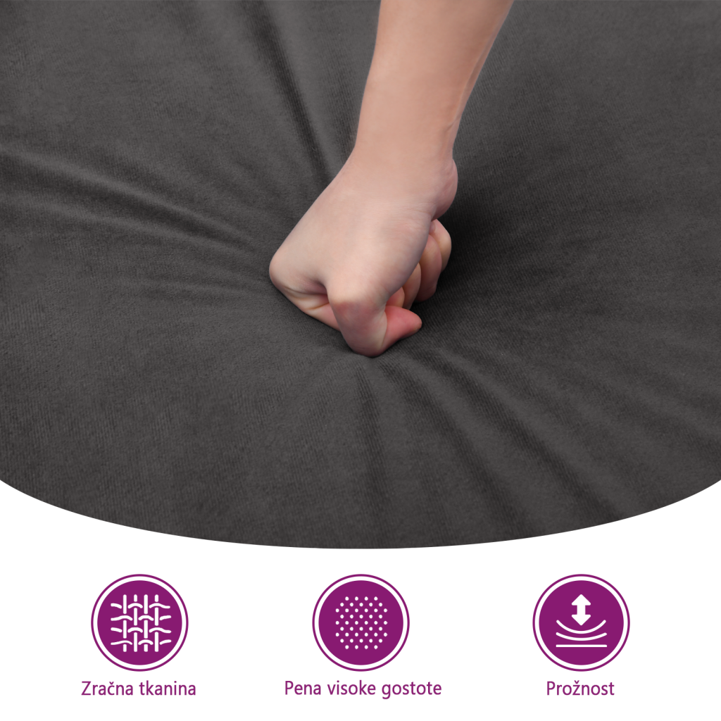 Stolček za noge črn 60x50x41 cm žamet - slika 8