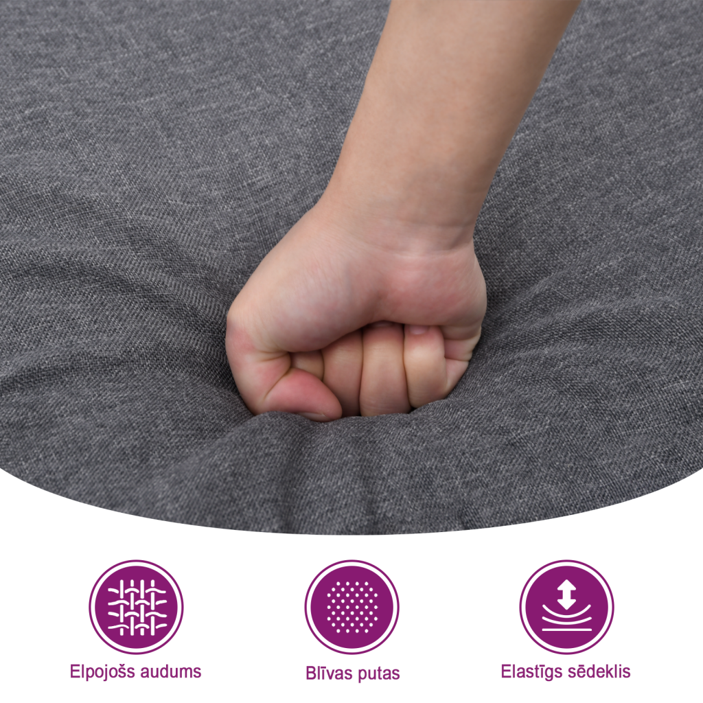 sols, gaiši pelēks, 100x35x41 cm, audums