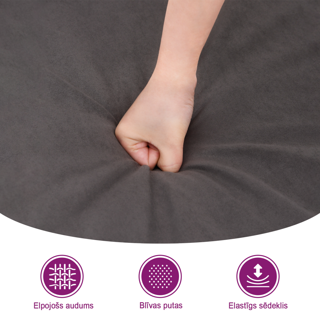 sols, tumši pelēks, 70x35x41 cm, mikrošķiedras audums