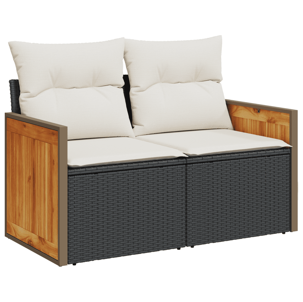 Vidaxl Gartenmöbel Sofa Garnitur Gartengarnitur Garten Sitzgruppe 12tlg. Schwarz - Bild 63 von 70
