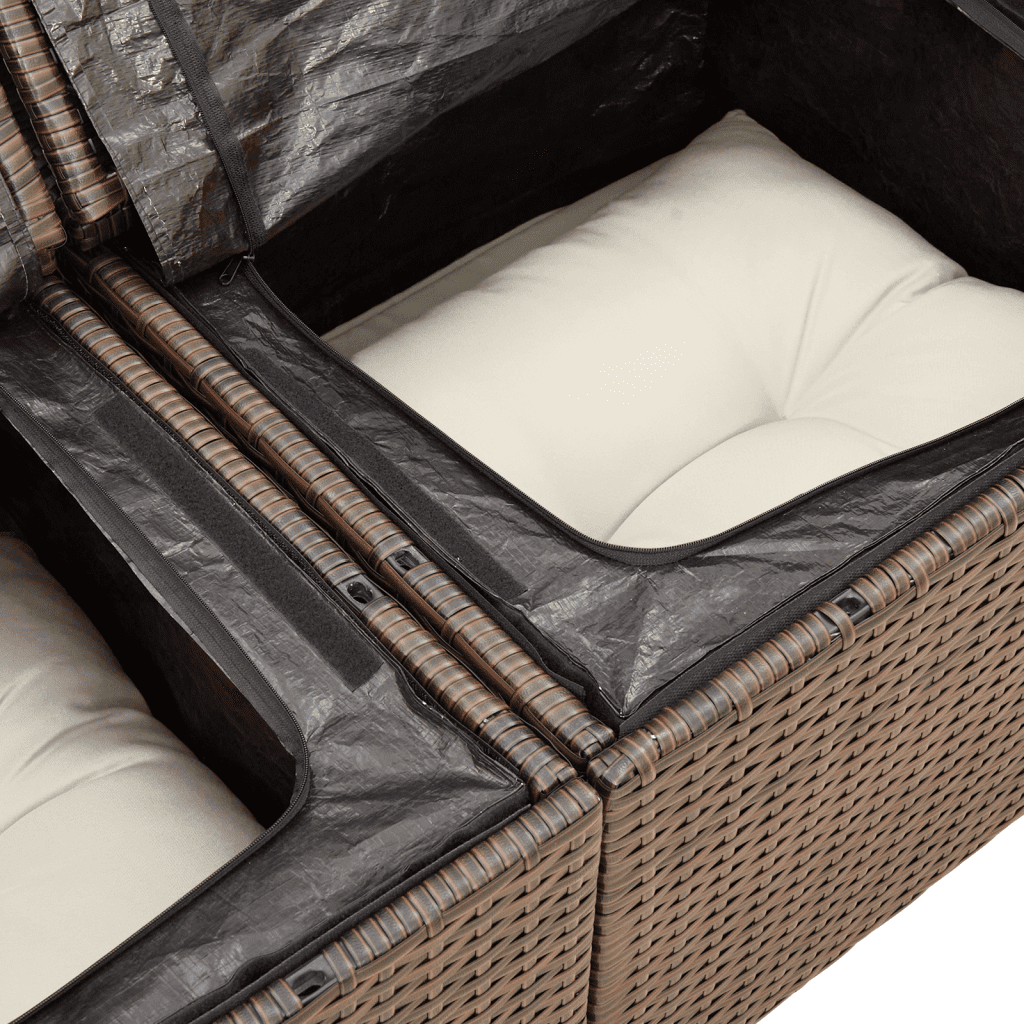Vidaxl Gartenmöbel Sofa Garnitur Gartengarnitur Garten Sitzgruppe 7-tlg. Schwarz - Bild 15 von 42