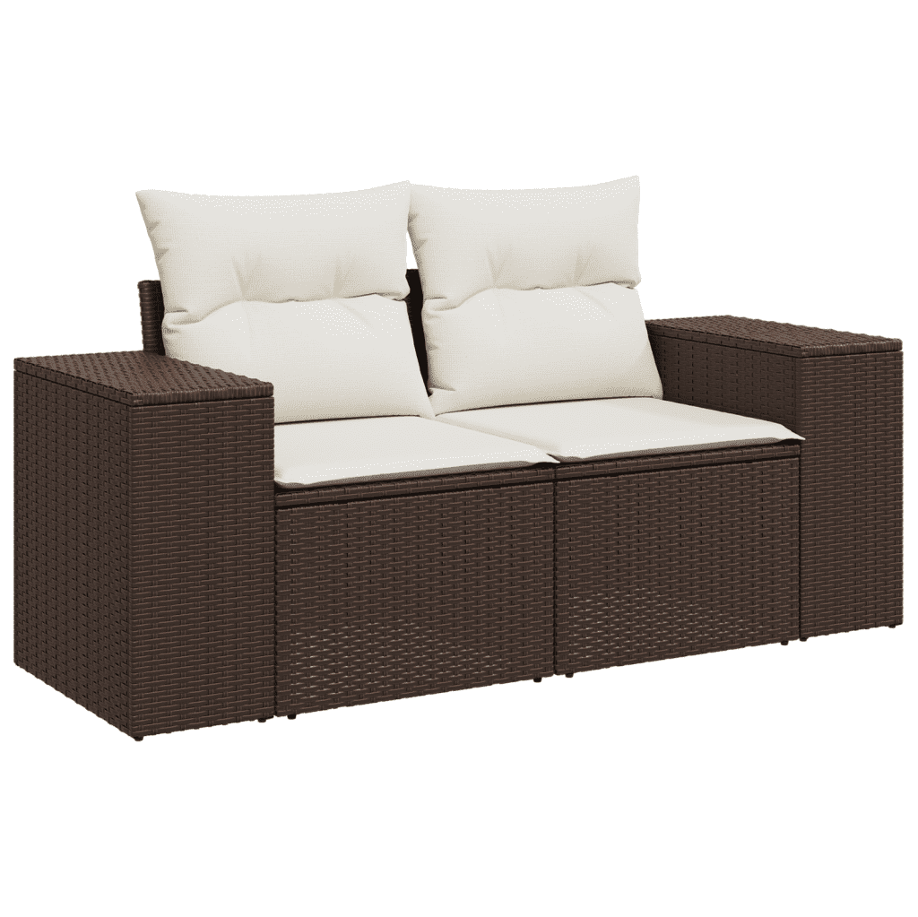 Vidaxl Gartenmöbel Sofa Garnitur Gartengarnitur Garten Sitzgruppe 7-tlg. Schwarz - Bild 13 von 42
