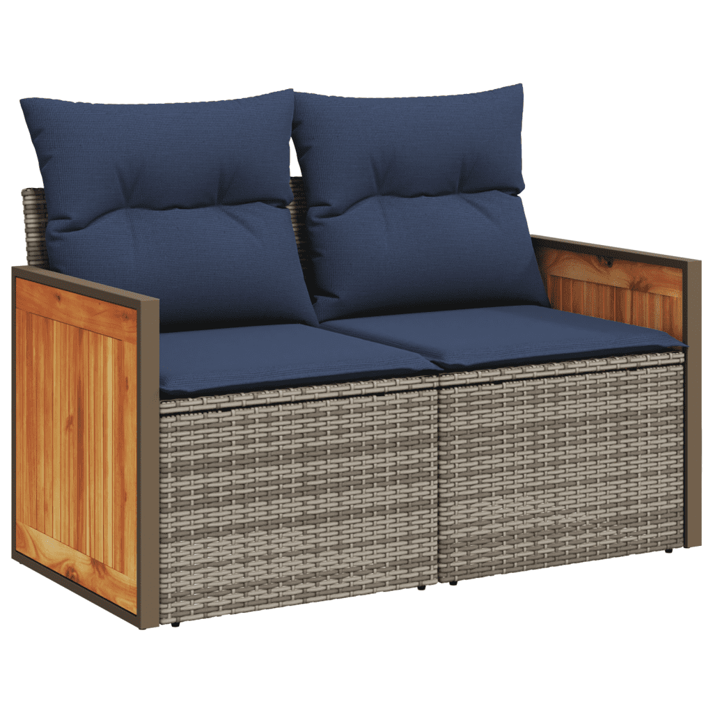 Patio Sofa Set with Cushions Outdoor Furniture 7 Piece Poly Rattan vidaXL - Picture 28 of 28