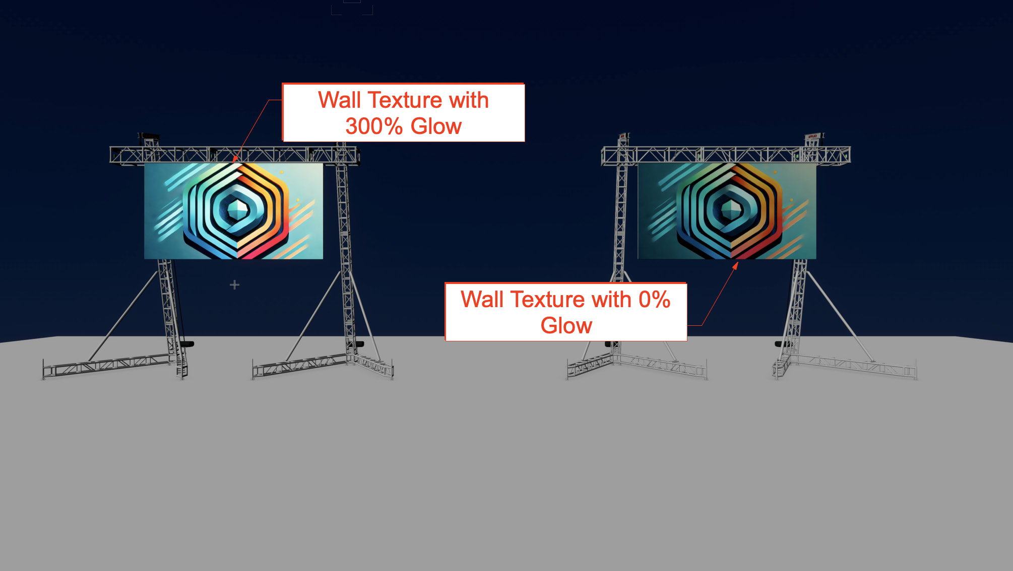 glow texture video screens