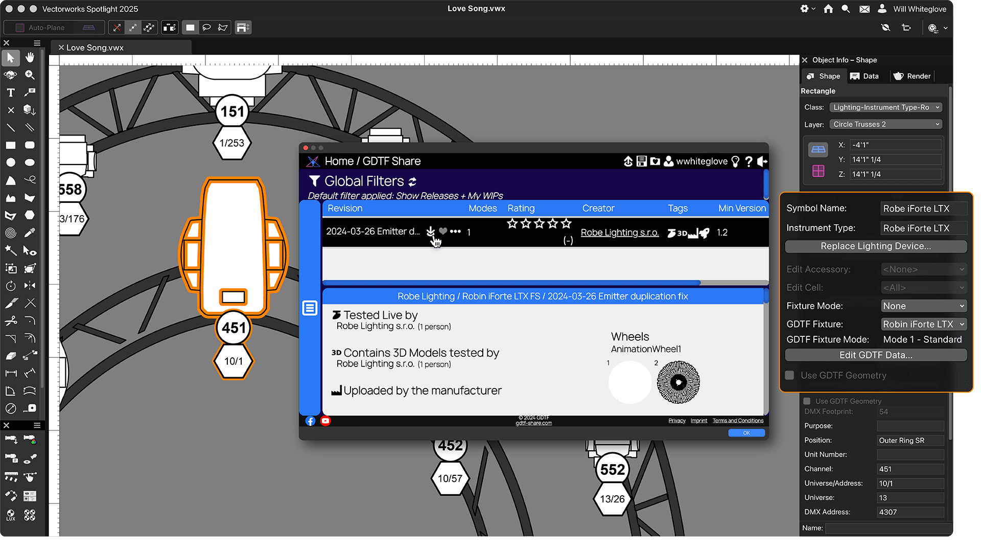 GDTF File Mapping User Interface