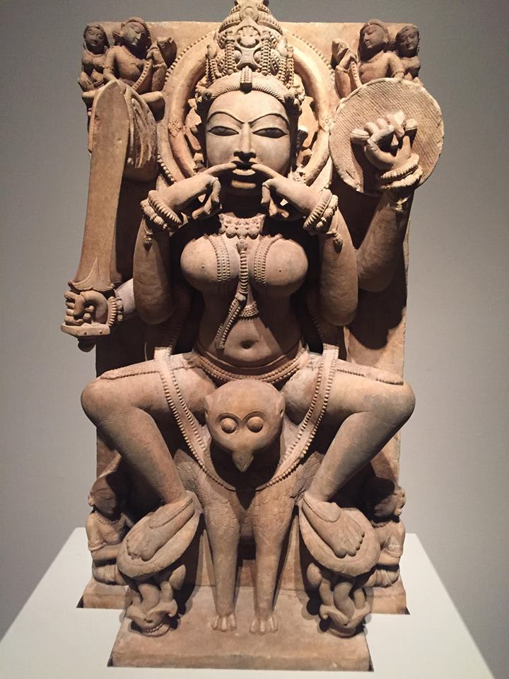 A carved stone sculpture of a yogi from India, 10th or 11th century
