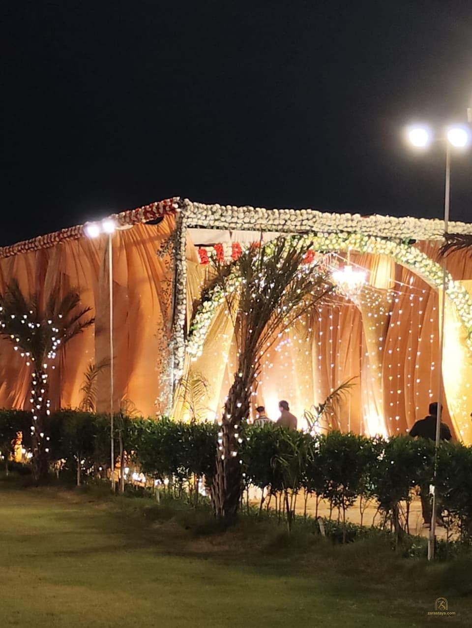 Decorated outdoor ceremony canopy